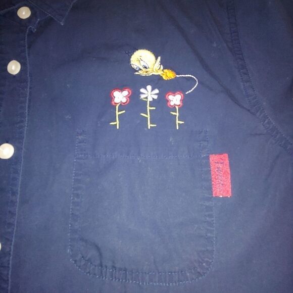 TWEETY BIRD LOONEY TUNES Navy Blue 3/4 length sleeve. Woman Size 18W/20W. - Picture 2 of 10